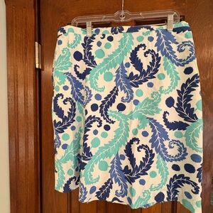 Boden Blue and White A-Line Skirt